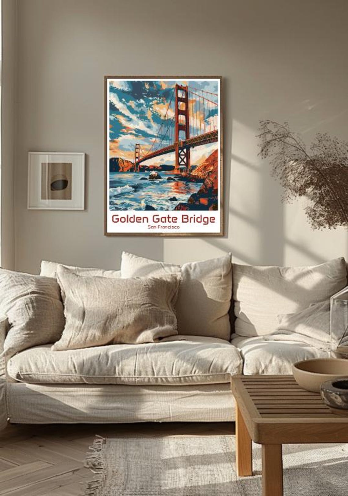 Golden Gate Bridge San Francisco Sunset Waves Iconic Landmark Poster - Image 3