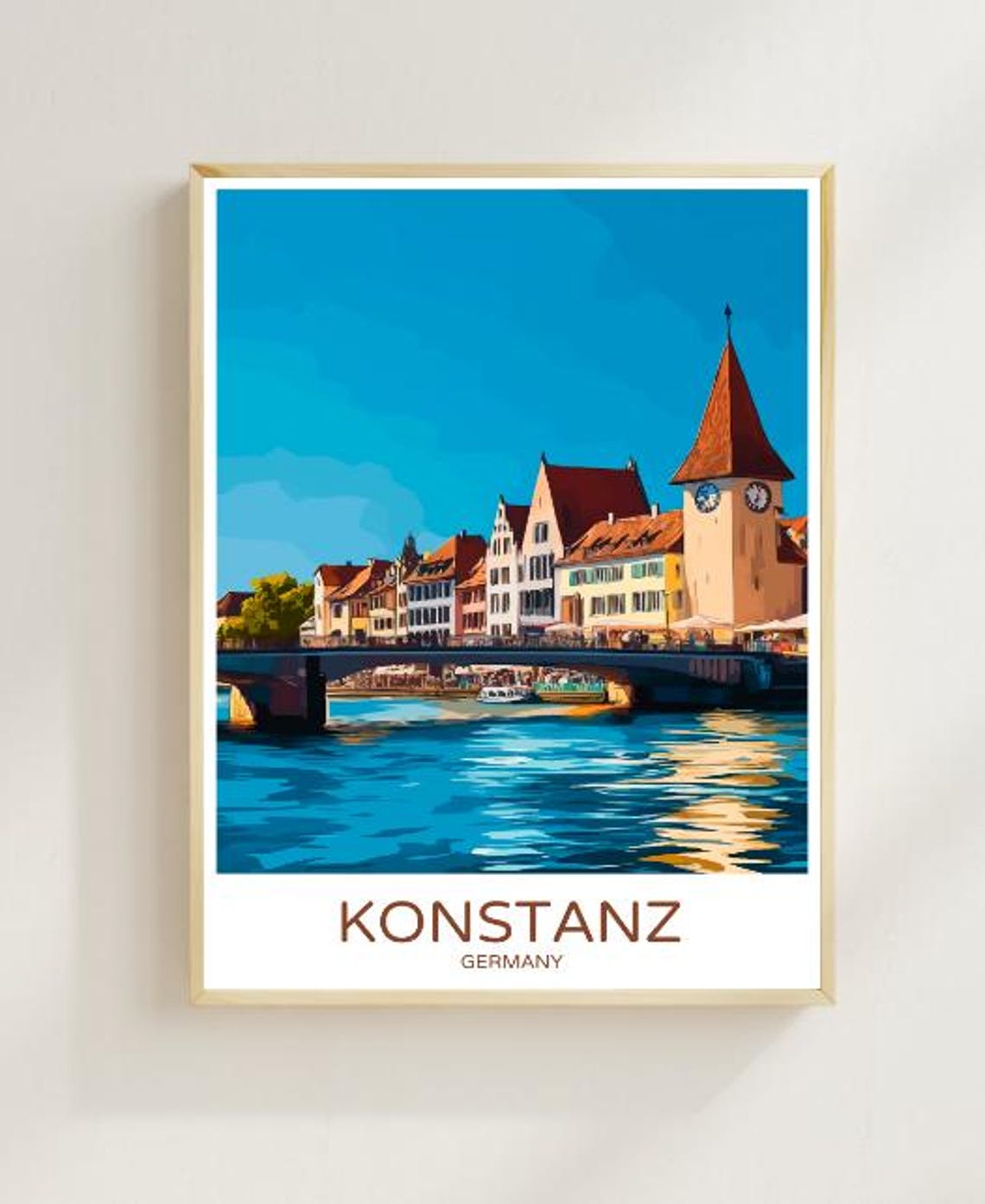 Konstanz Germany Lake Waterfront Clock Tower Old Town Poster