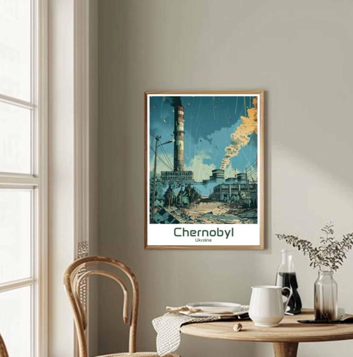 Chernobyl Ukraine Power Plant Abandoned City Retro Art Poster - Image 2