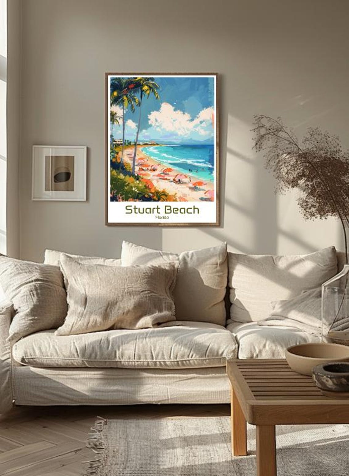 Stuart Beach Florida Palm Beach Umbrellas Coastal Travel Poster - Image 3