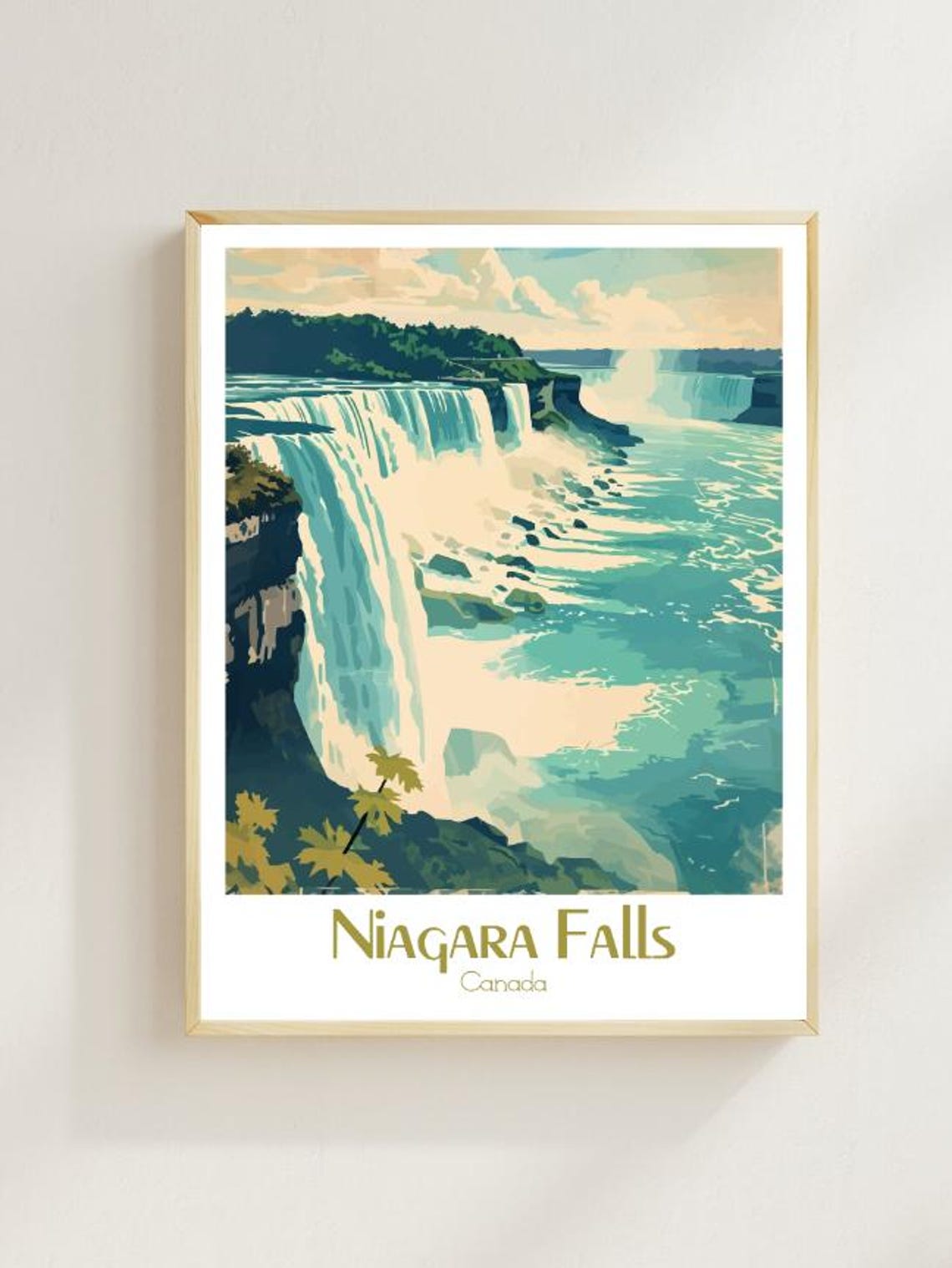 Niagara Falls Thundering Horseshoe Falls Canada Travel Poster
