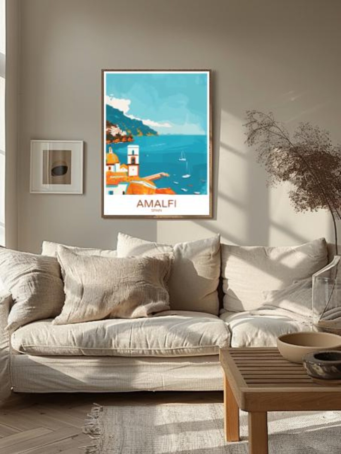Amalfi Spain Vintage Coastal Mediterranean Seaside Travel Poster - Image 2