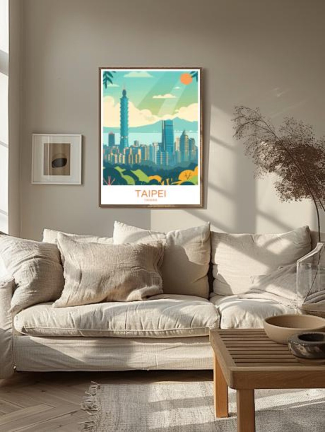 Taipei Taiwan Travel Poster Taipei 101 Tower City Skyline View Art - Image 2
