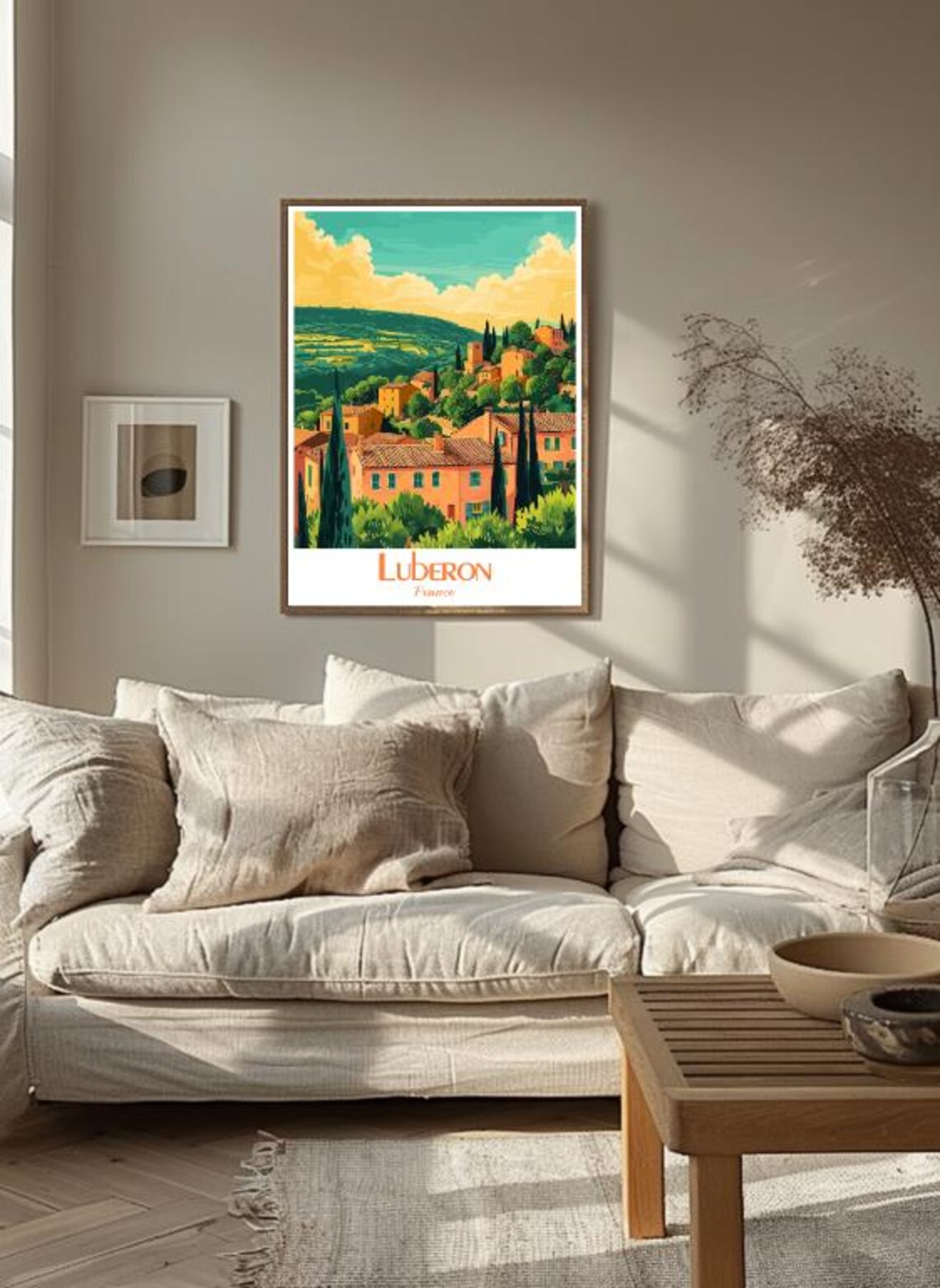 Luberon France Provence Village Cypress Vintage Travel Poster - Image 3