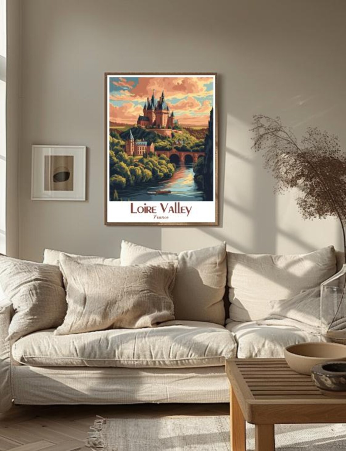 Loire Valley France Chateau River Sunset Vintage Travel Poster - Image 3