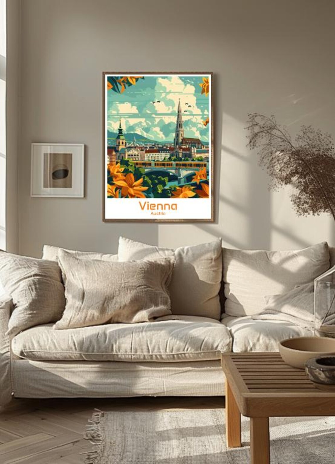 Vienna Austria City Skyline Tram Church Spires Travel Poster - Image 3