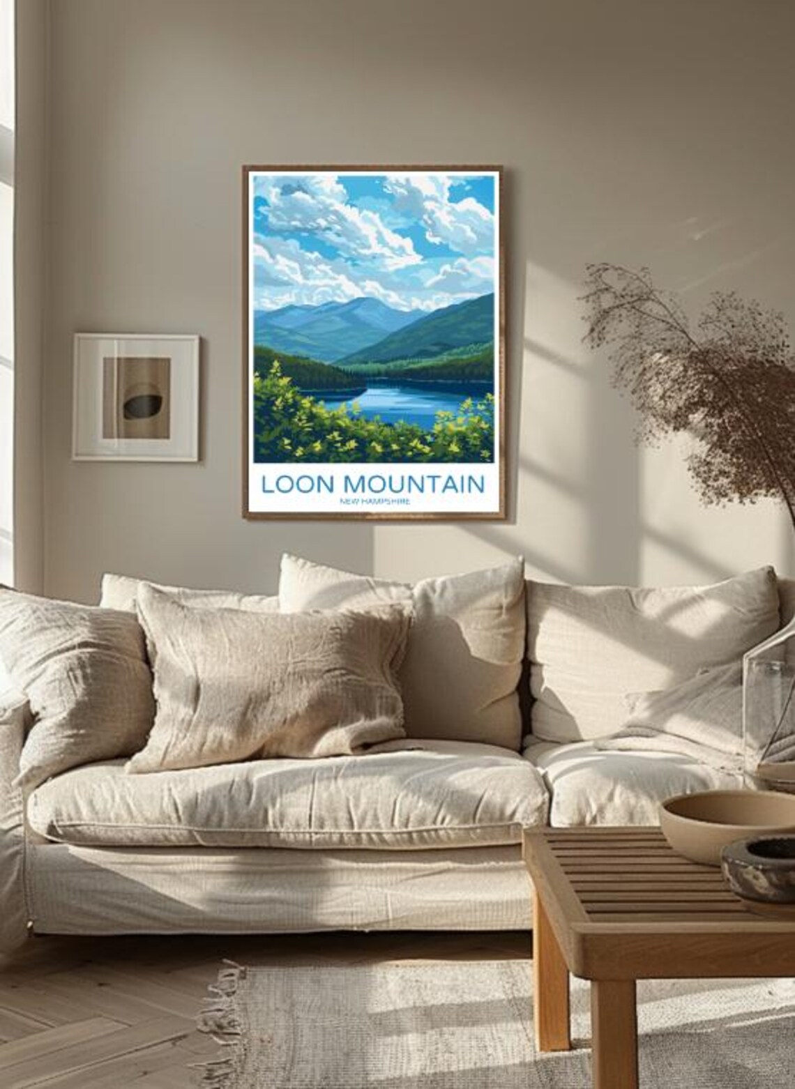 Loon Mountain New Hampshire Lake View Vintage Travel Art Poster - Image 3