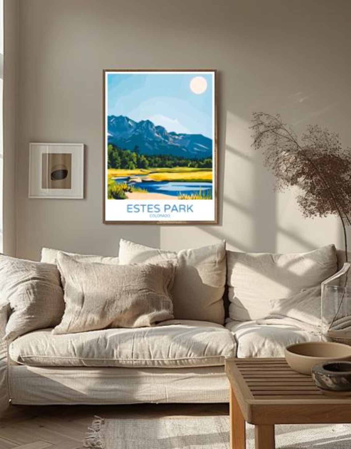 Estes Park Colorado Travel Poster Rocky Mountain Lake and Meadow View - Image 2