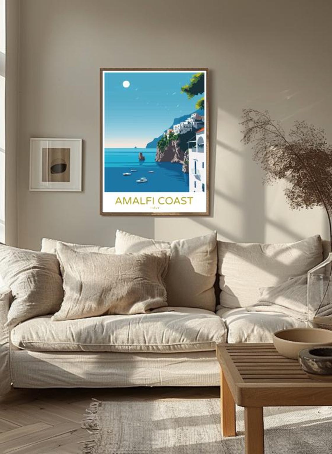 Amalfi Coast Travel Poster Beautiful Wall Art Of Italys Scenic Coastline Mediterranean Views Cliffside Villages Italy Travel Print - Image 3