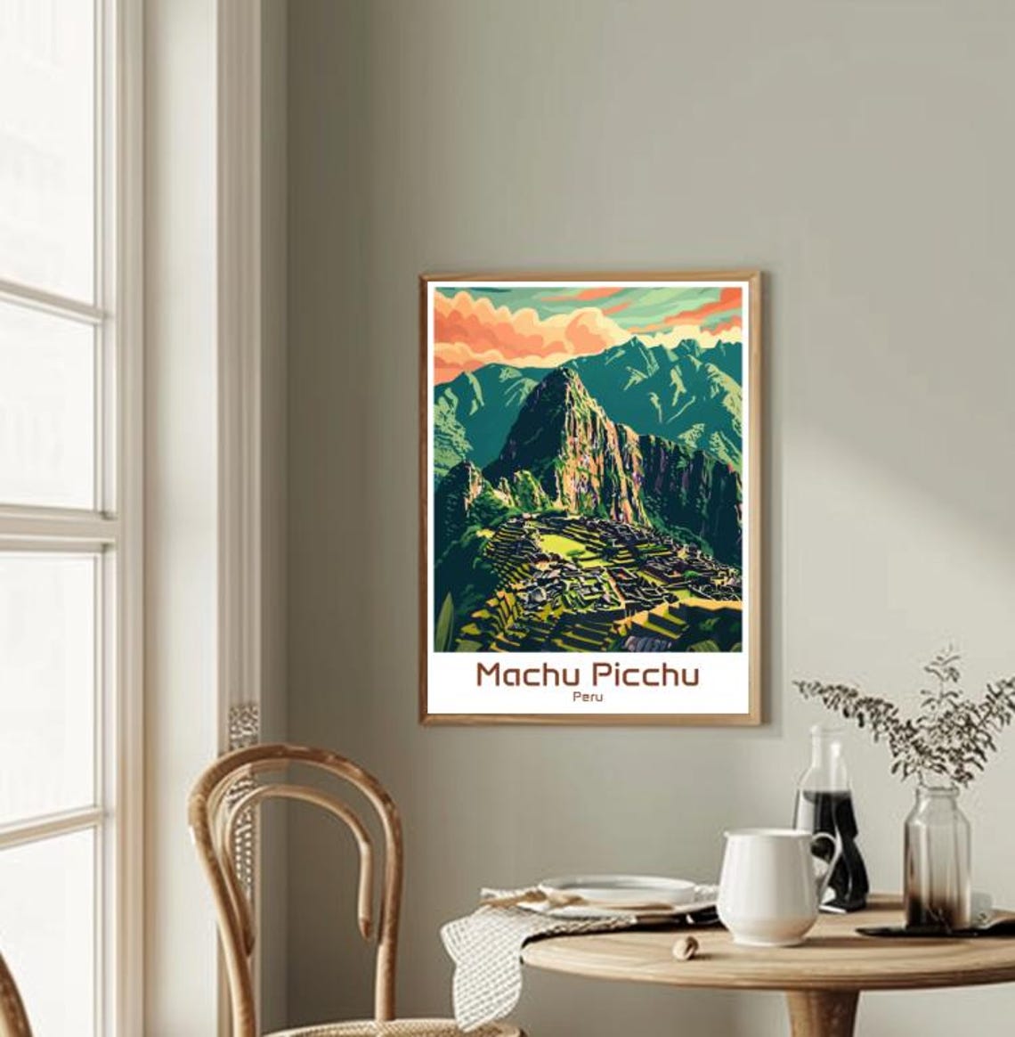 Machu Picchu Peru Ancient Inca Terraces Sunset Mountain Poster - Image 2