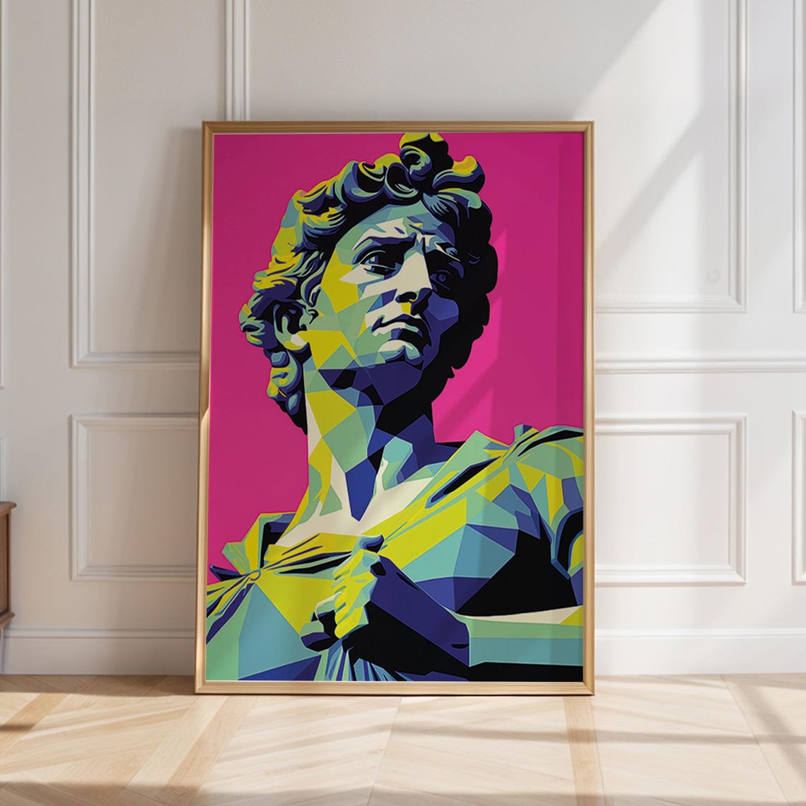 David Pop Art Wall Art Vibrant Geometric Statue Print Modern For Trendy And Bold Home Or Office Decor Wall Art - Image 3
