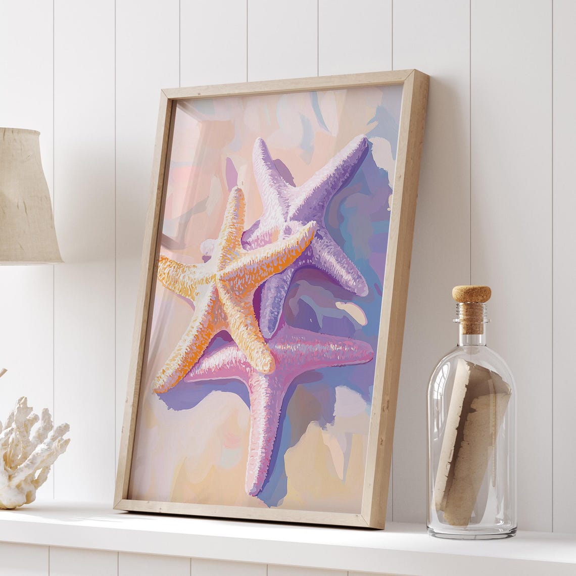 Pastel Starfish Trio Beach Poster Coastal Summer Ocean Decor - Image 5