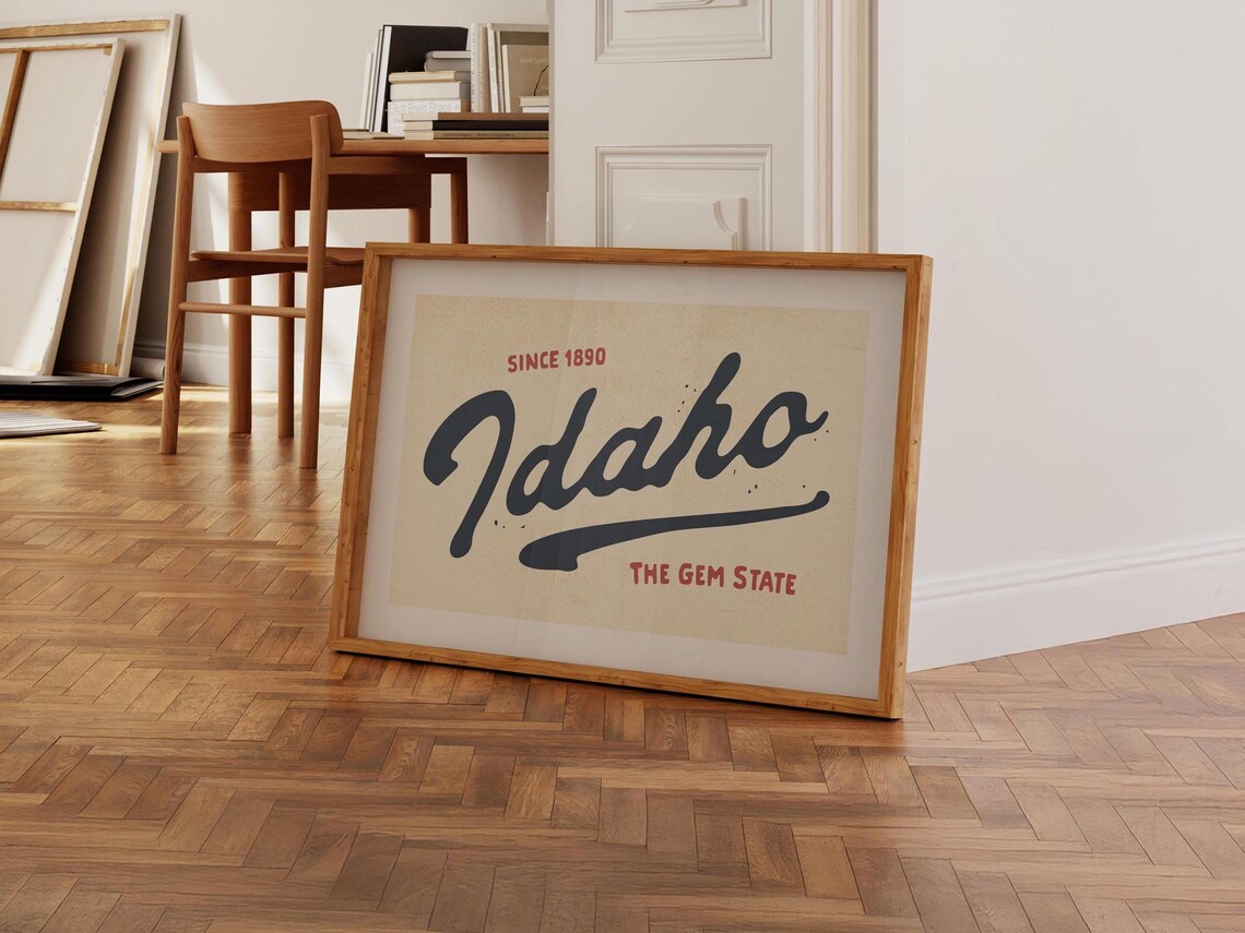 Retro Idaho Art Print, Gem State Wall Decor - Image 4