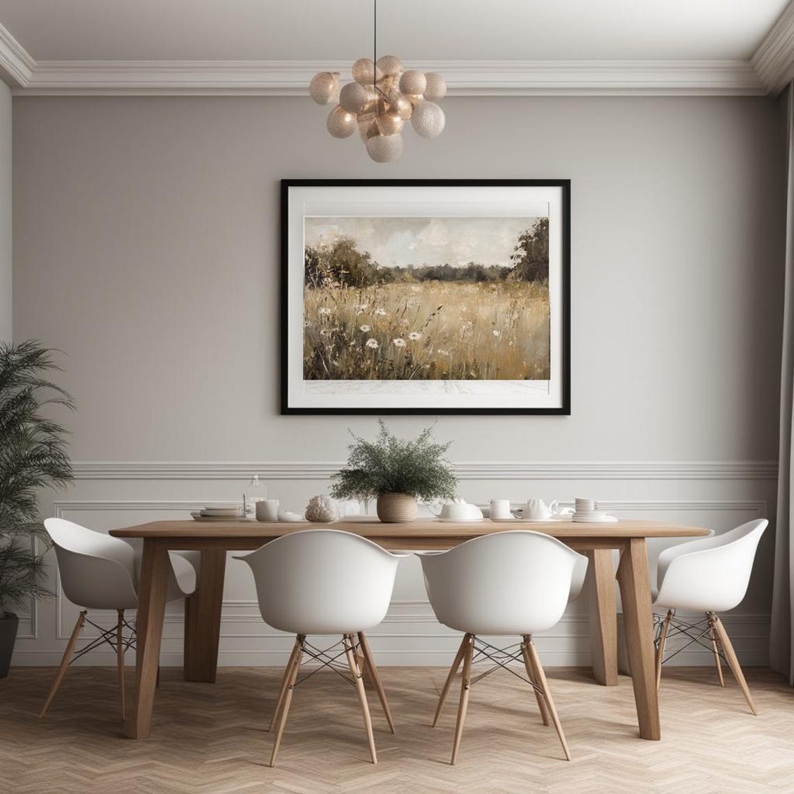 Wildflower Field Landscape Wall Art Vintage Landscape Oil Painting Country Field Wall Art Print Art Prints Ai Art - Image 4