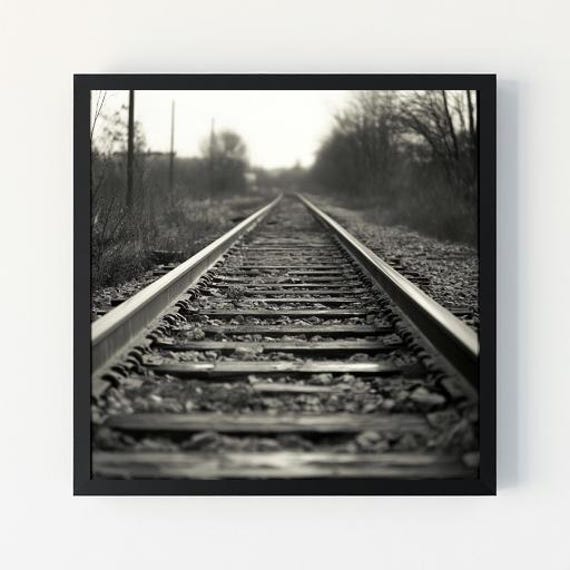 Rustic Train Track Photography Vintage Railway Art Print Wall Art Instant Arttistic Gift For Train Lovers