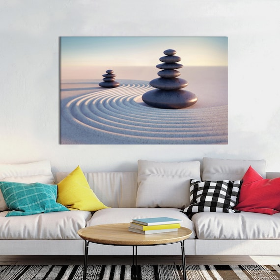 Zen Stones Canvas Art Modern 3d Minimalist Wall Hanging
