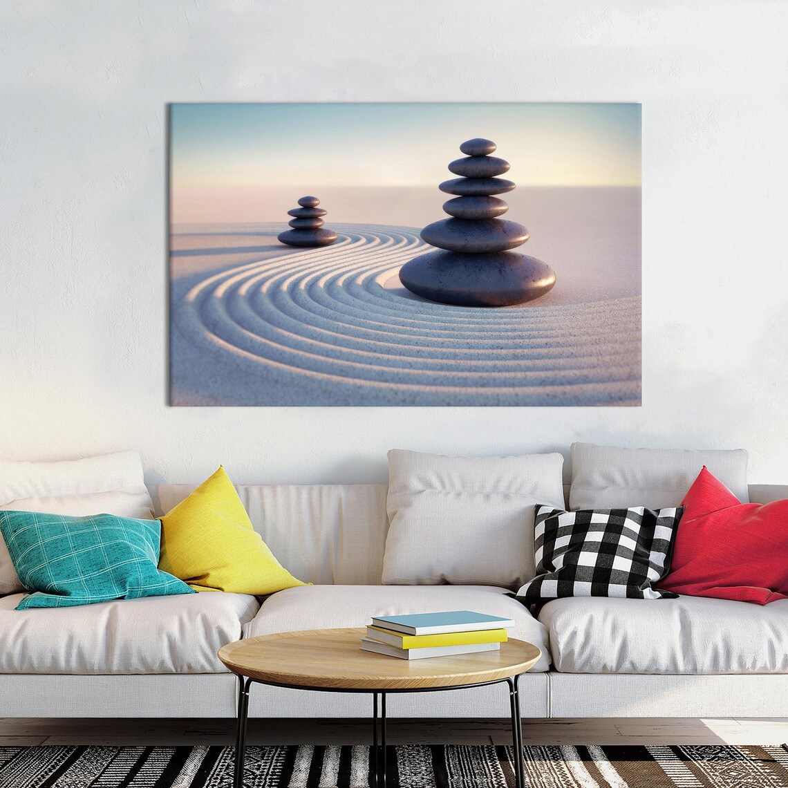 Zen Stones Canvas Art Modern 3d Minimalist Wall Hanging