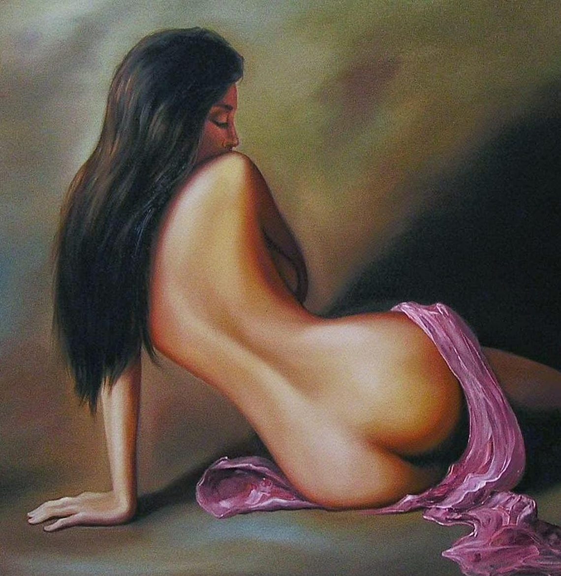 Naked Woman Painting Sensual Body Art Woman Back Painting Sensual Girl Oil Painting Naked Woman Art Erotic Sexual Art Sensual Bedroom Art - Image 3