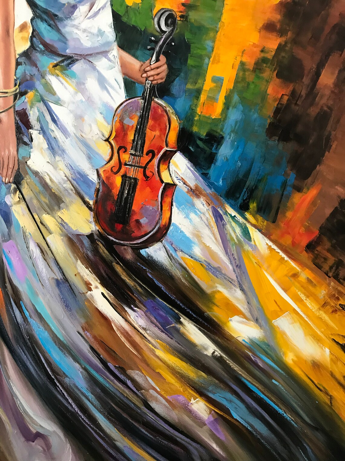 Violin Oil Painting, Modern Abstract Art Print - Image 2
