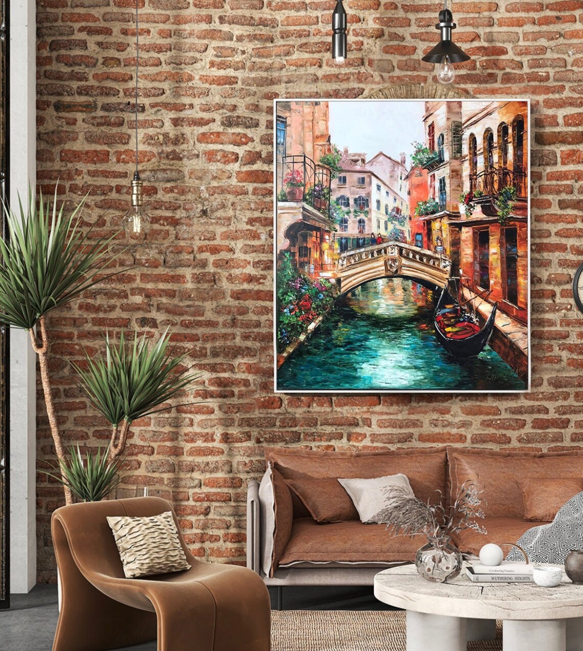 Venice Gondola Travel Poster, Italian Oil Painting - Image 3