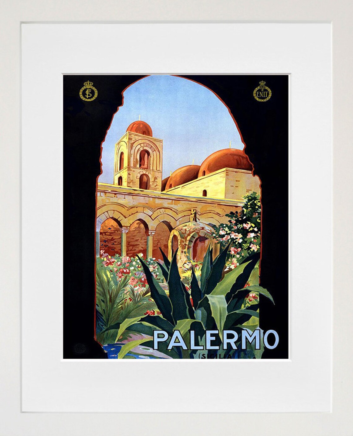 Palermo Vintage Travel Poster, Italy Art Print