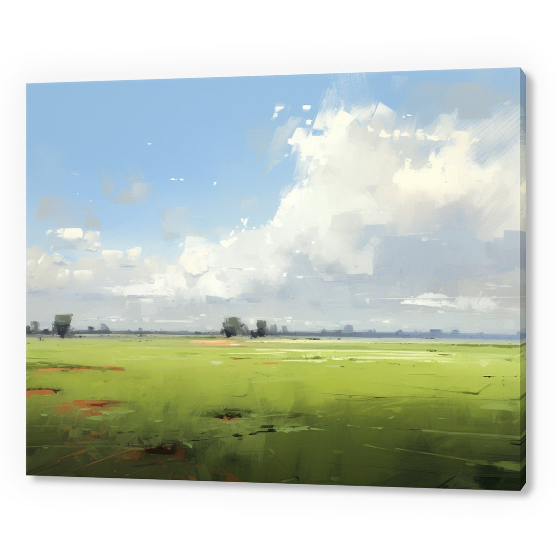 Summer Fields Vintage Country Landscape Antique Countryside Print Moody Painting Print Living Room Wall Art Farmhouse Decor Art