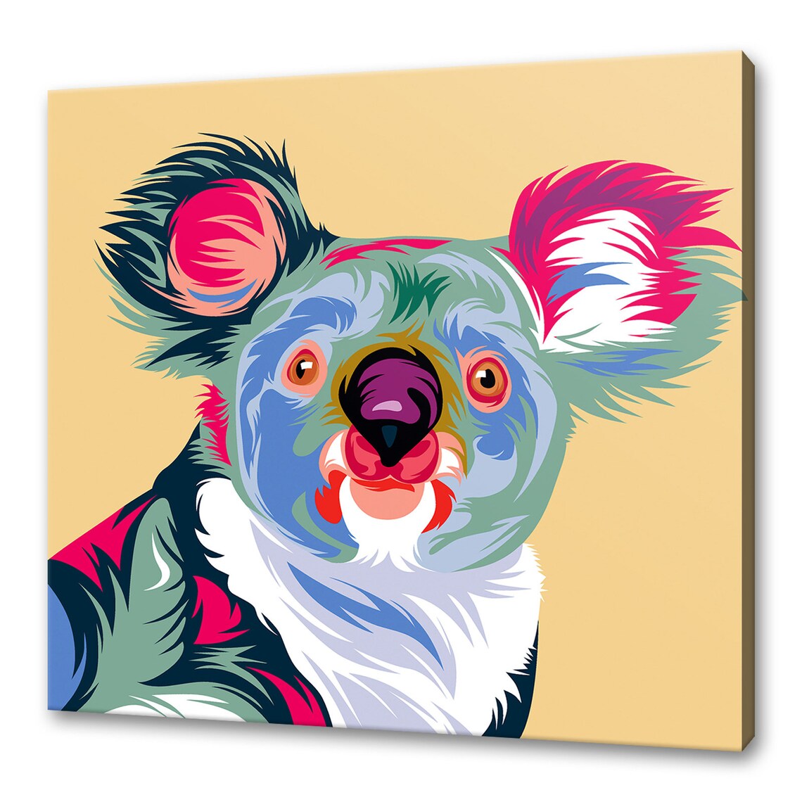 Colorful Koala Art Print, Wild Animal Wall Decor