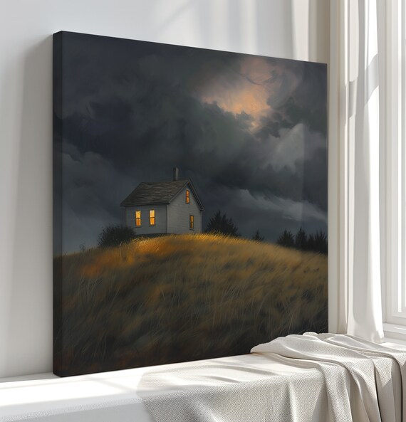 House On The Hill Print Landscape Wall Art Nature Lovers Gift Contemporary Wall Hanging Handmade Art Print Fast Turnaround