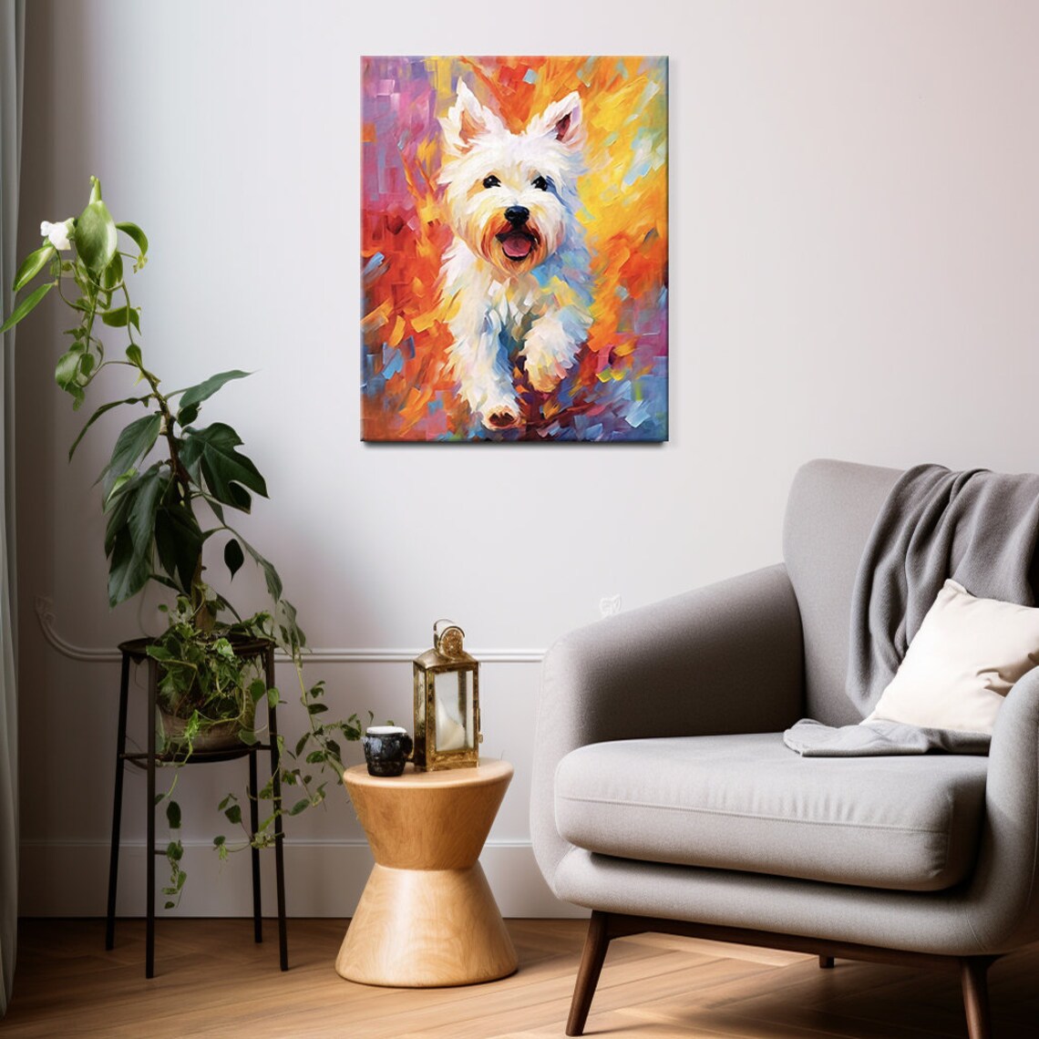 West Highland White Terrier Portrait, Colorful Art Print - Image 3