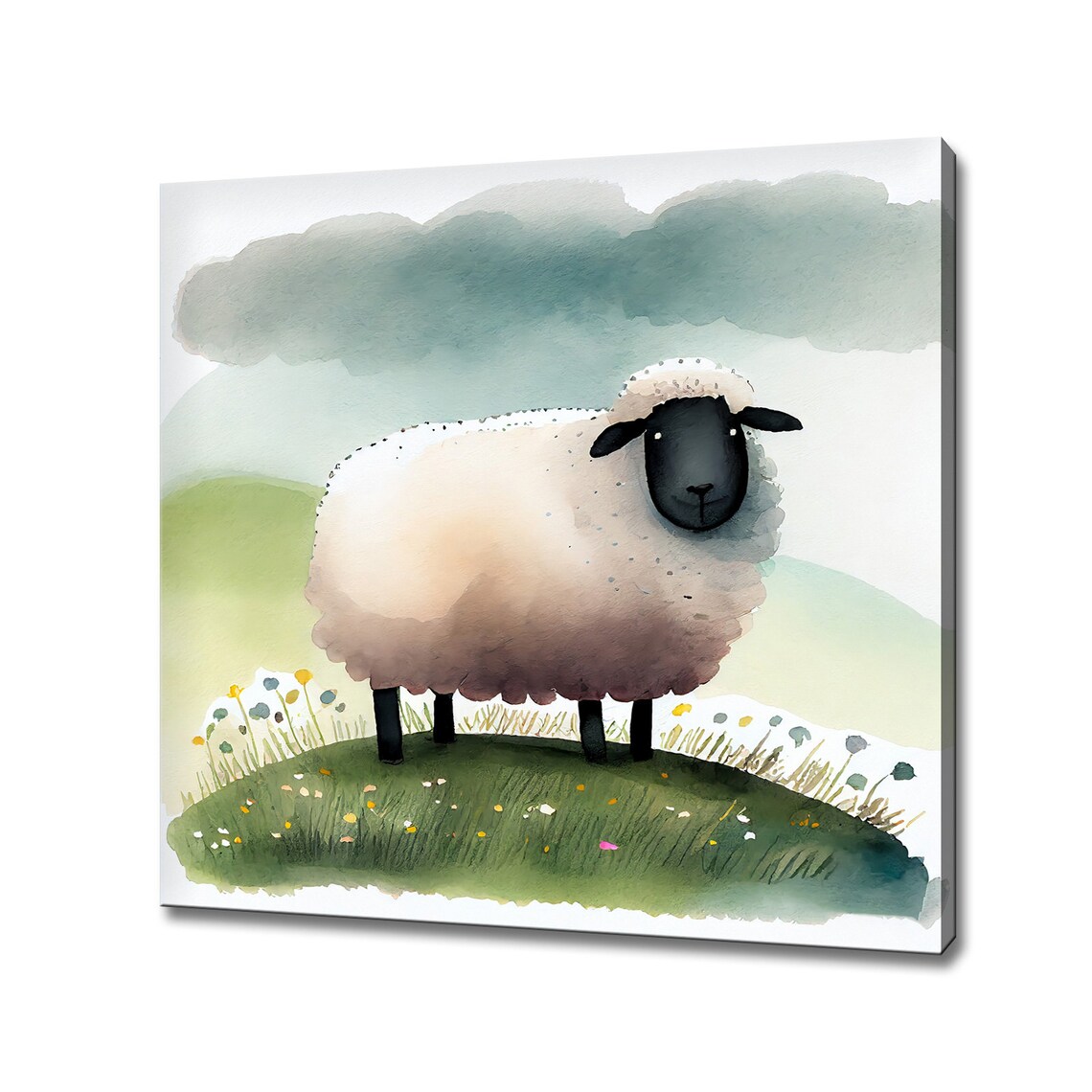 Black Face Sheep Nursery Art Print, Farm Animal Decor