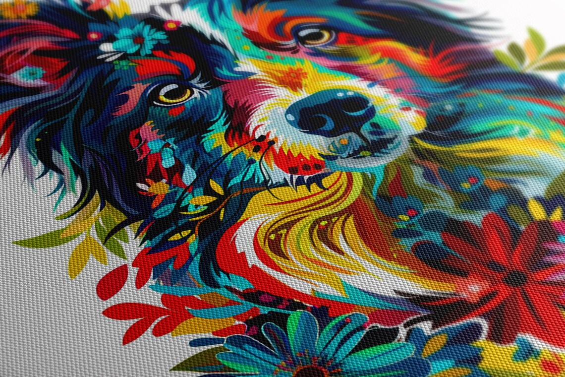 Border Collie Contemporary Art Print for Dog Lovers - Image 2