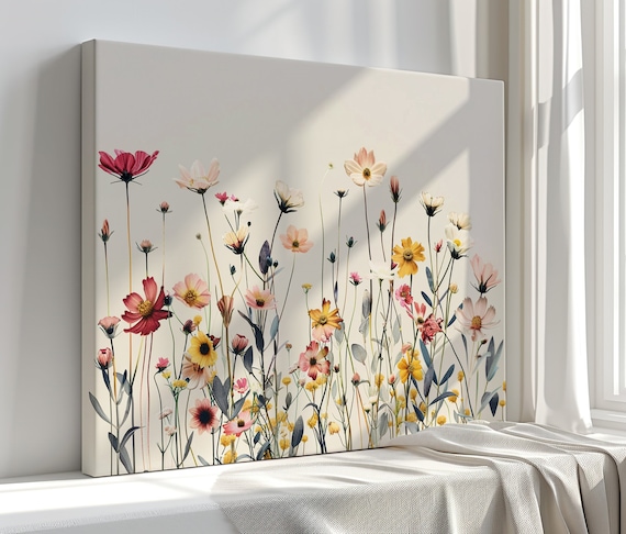 Wildflowers Colourful Floral Art Print for Home