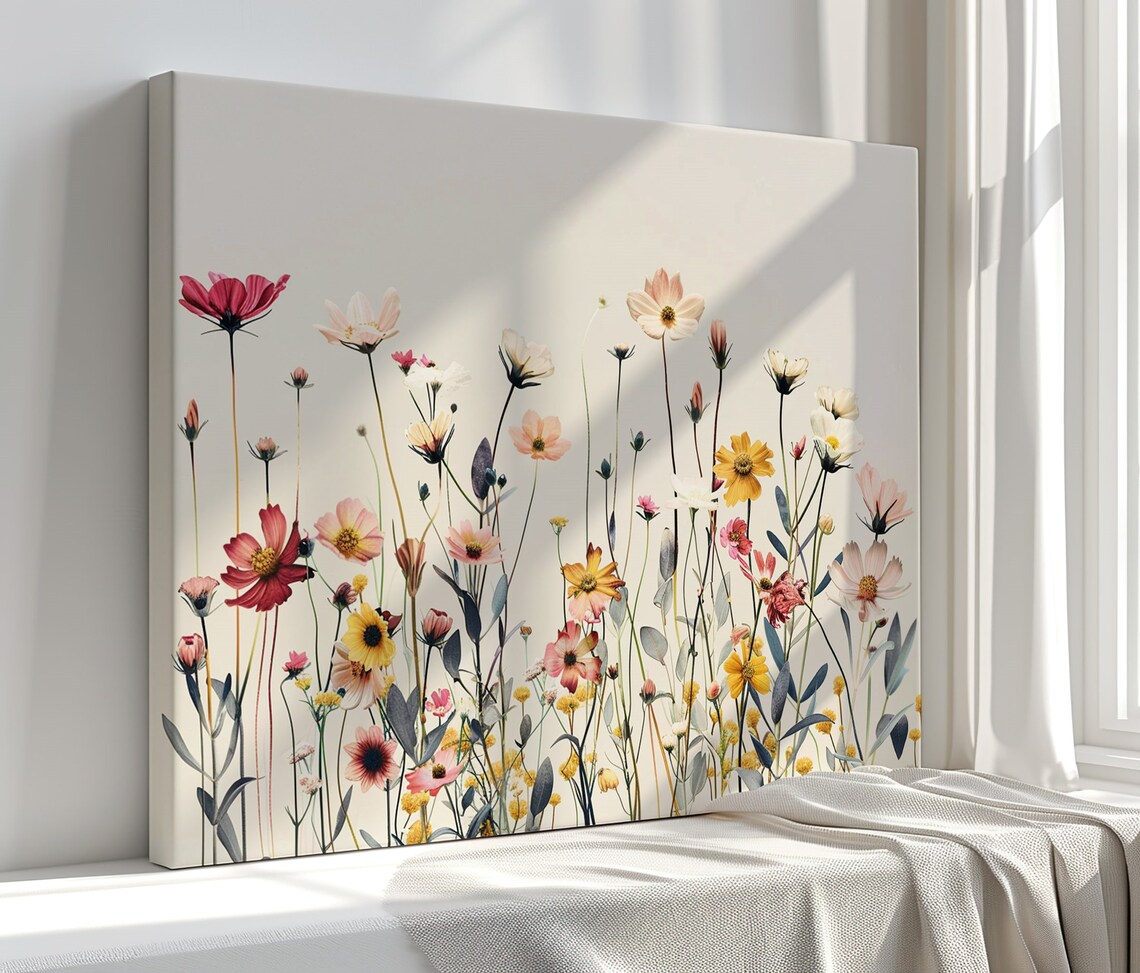 Wildflowers Colourful Floral Art Print for Home