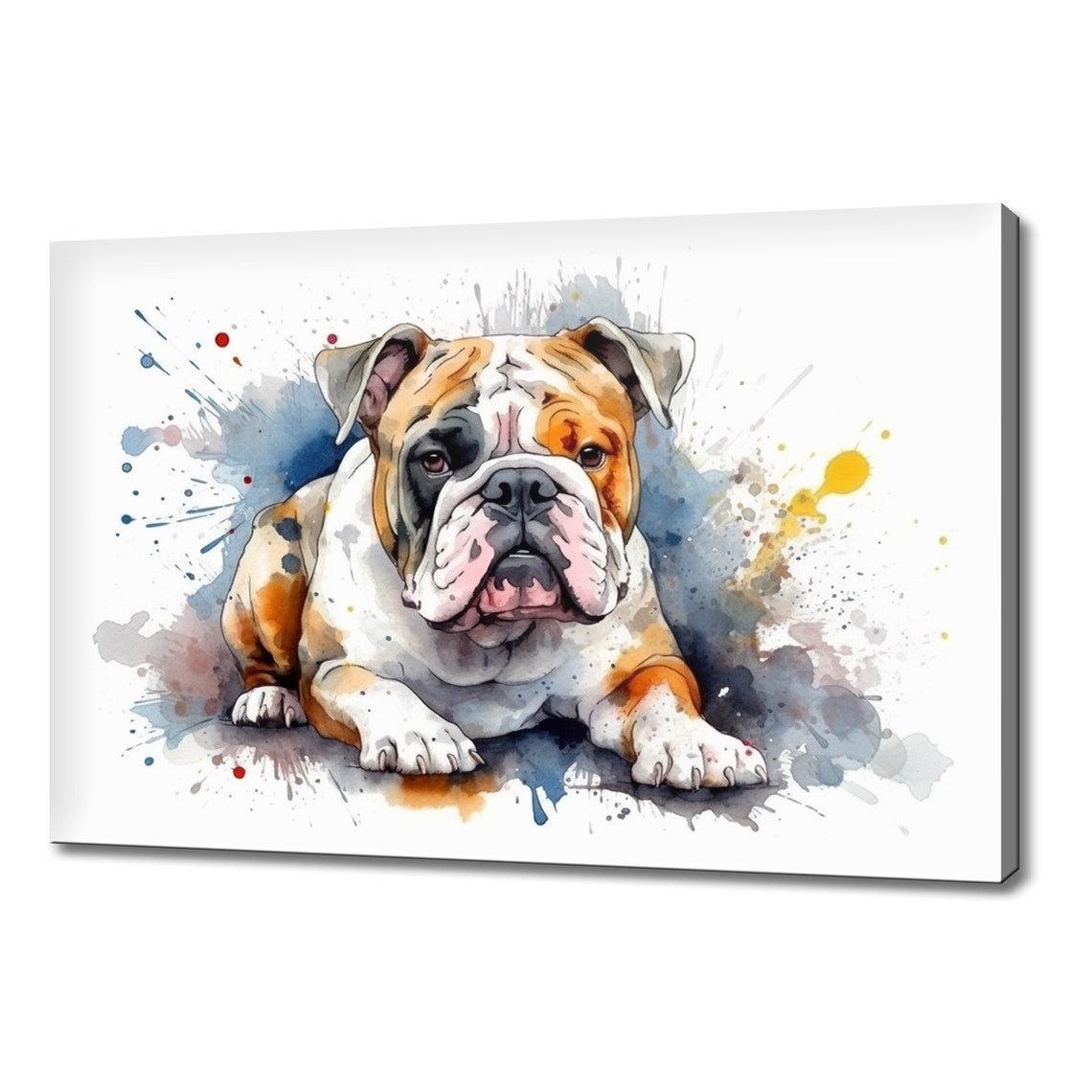Bulldog Dog Watercolour Painting Style Print Art Animals Wall Art Print On Gift For Dog Lover Dog Picture Print