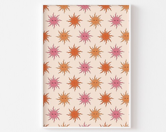 Hippie Cute Sunshine Boho Retro Sun Art Print