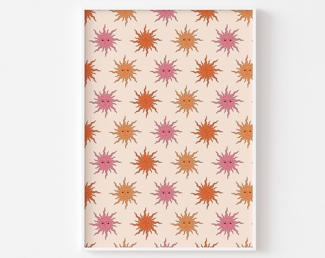 Hippie Cute Sunshine Boho Retro Sun Art Print