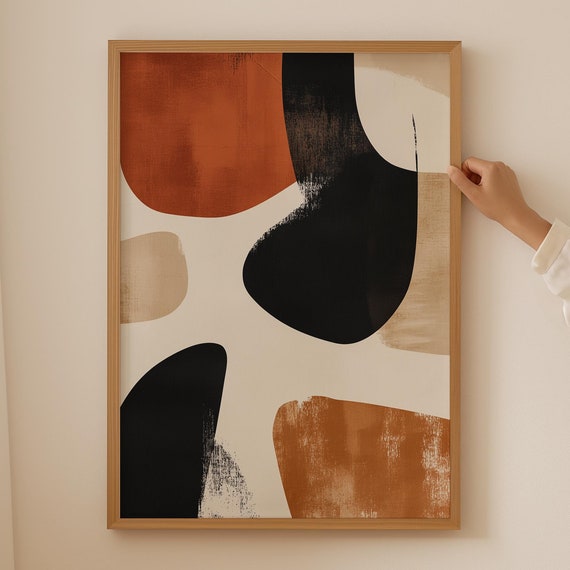 Abstract Beige Print Japandi Wall Art For Cubicle Decor Wabi Sabi Poster Room Japanese And Trendy Above Couch