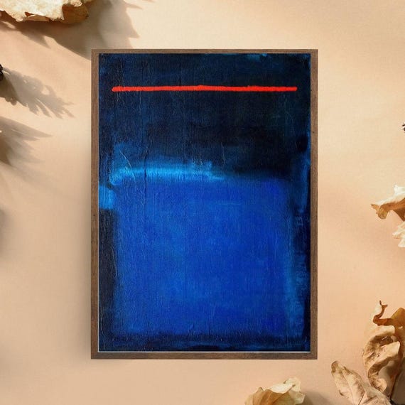 Mark Rothko Inspired Blue And Red Abstract Art Print Bold Minimalist Color Block Painting Modern Contemporary Wall Art For Home Decor