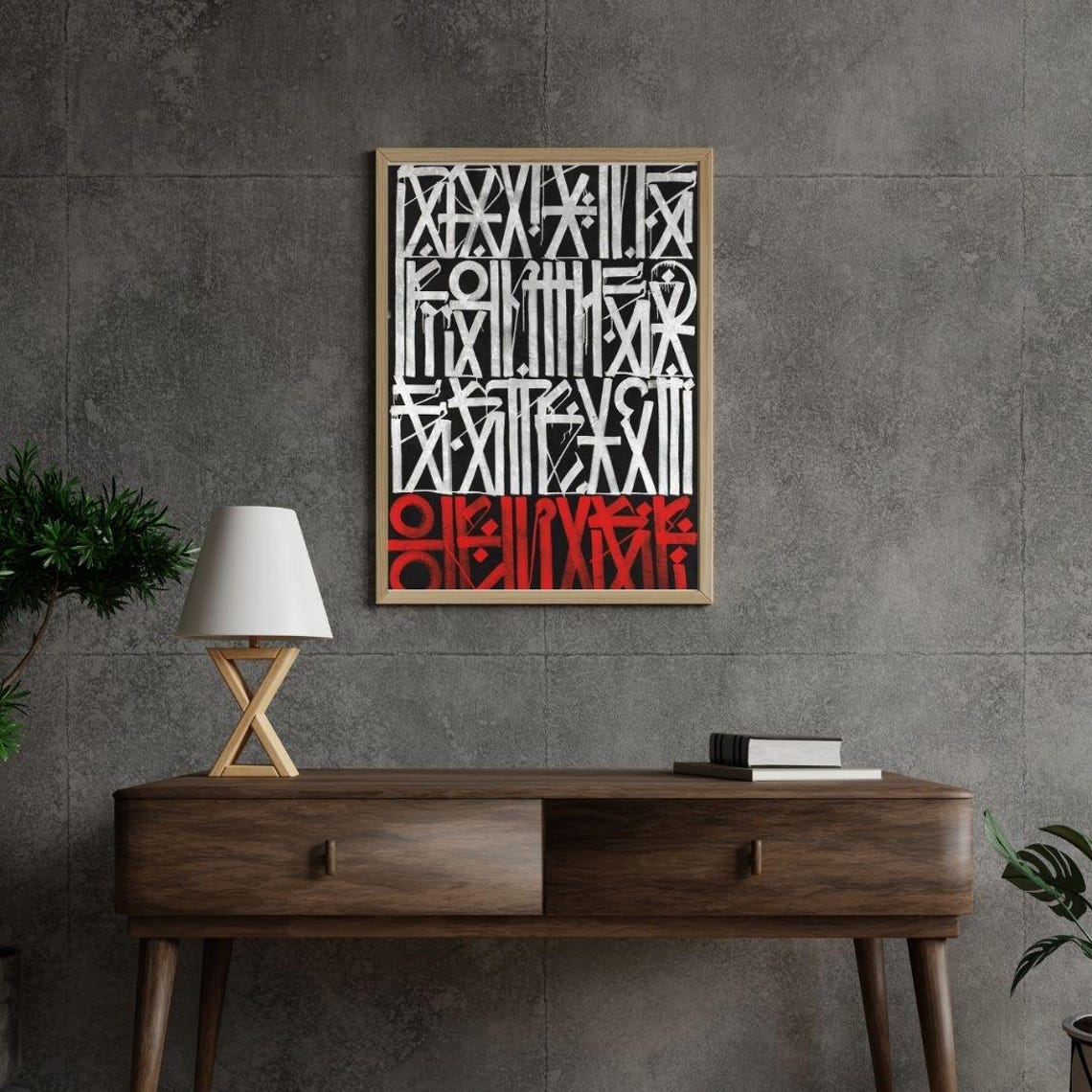 Black White And Red Graffiti Calligraphy Urban Typography Poster - Image 3