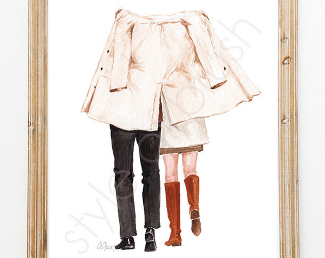 Lovely Couple Illustration Couple Gift Fashion Illustration - Image 2