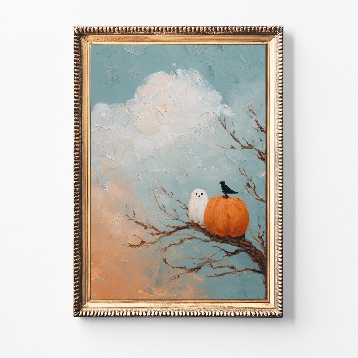 Owl Halloween Poster Print, Whimsical Autumn Nursery