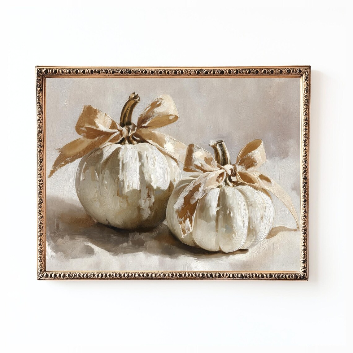 Neutral Pumpkin Wall Art Farmhouse Autumn Decor