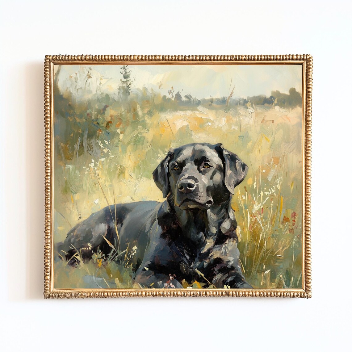 Black Labrador Retriever French Impressionist Art Print
