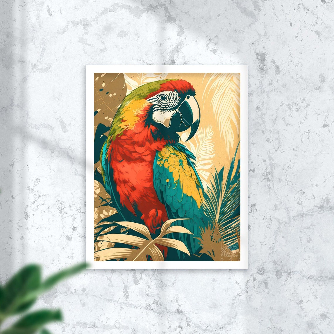 Scarlet Macaw Portrait Poster Colorful Tropical Parrot Home Decor - Image 2