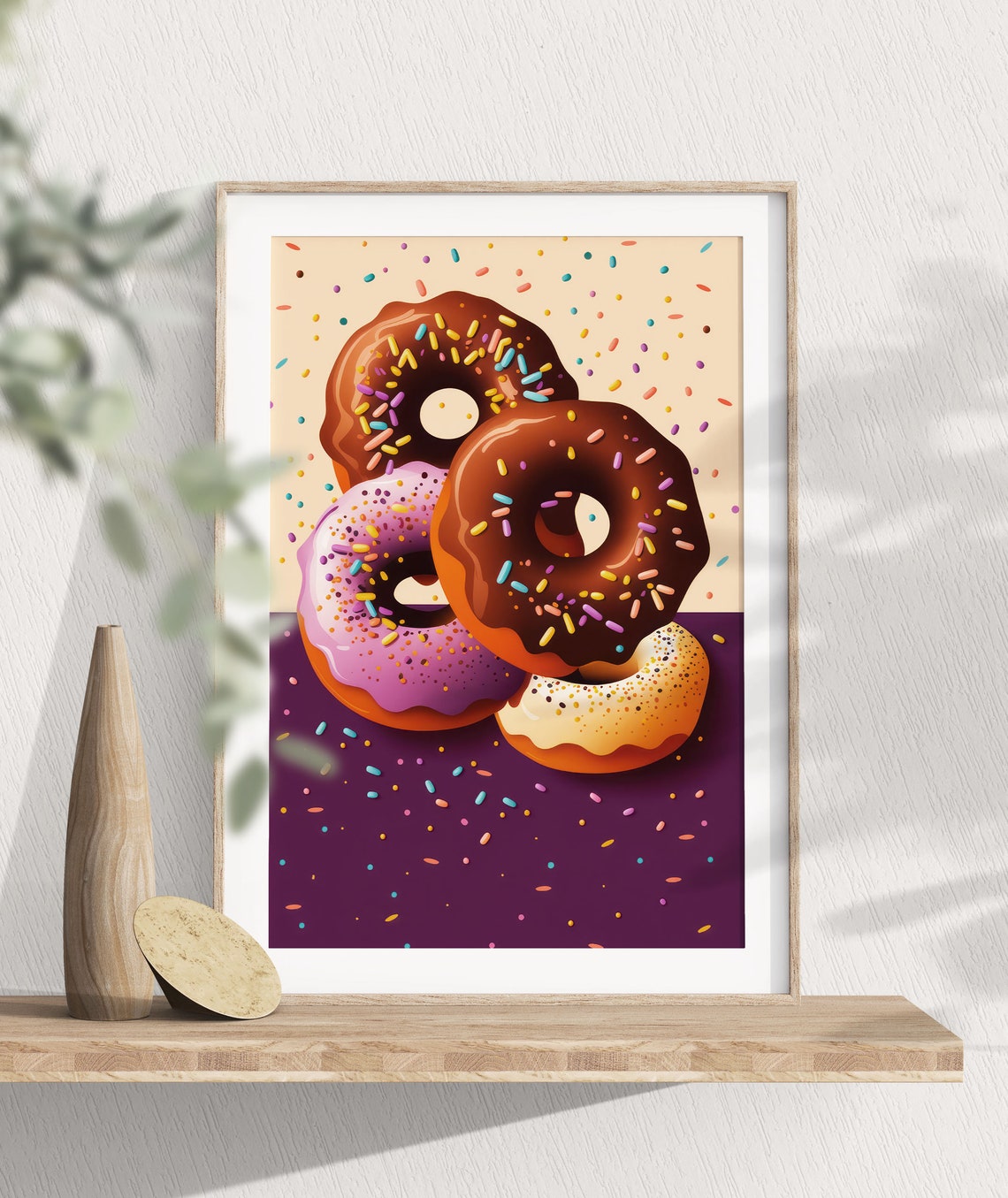 Stacked Chocolate and Pink Donuts with Sprinkles Colorful Poster - Image 3