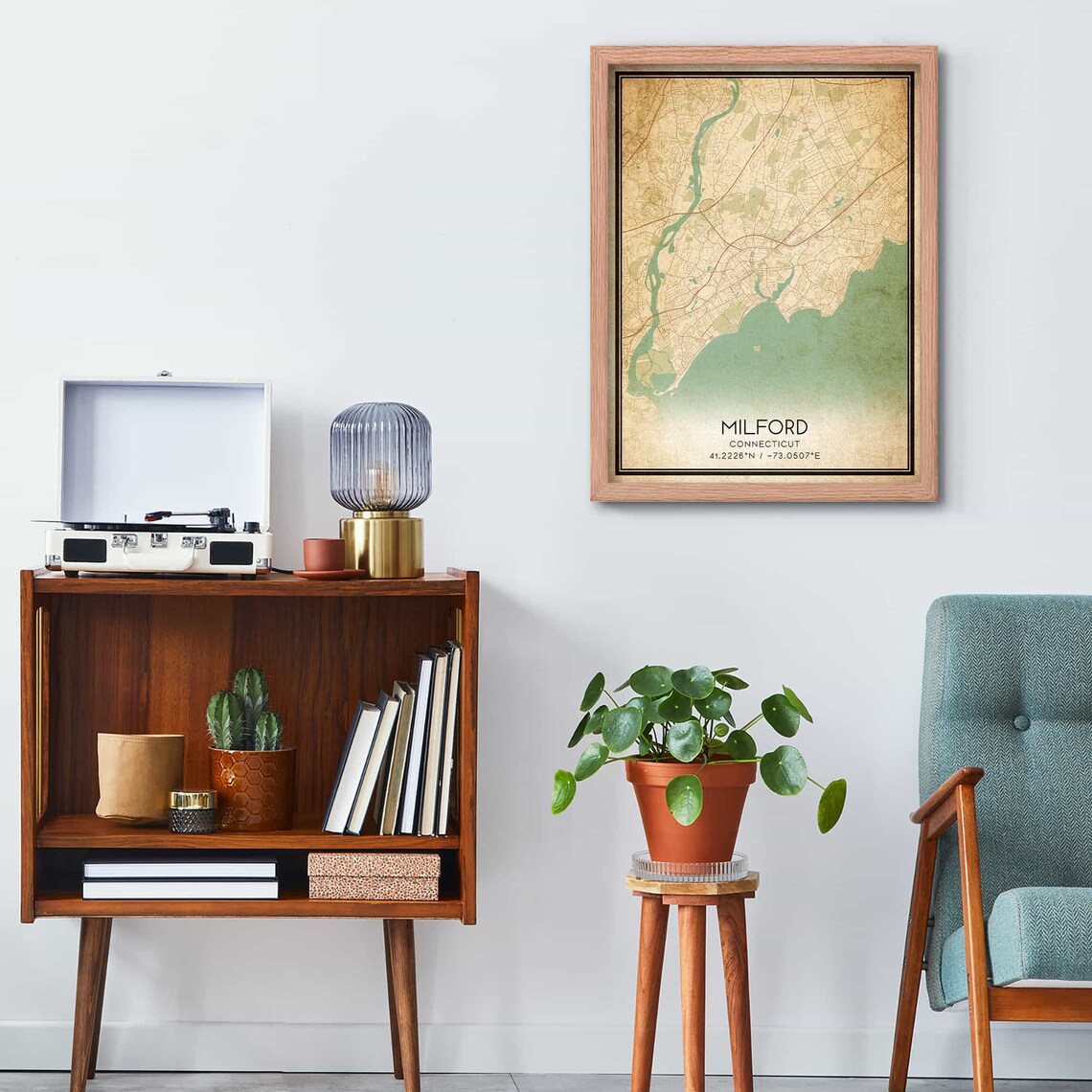 Milford Connecticut Vintage Map Art Print - Image 3