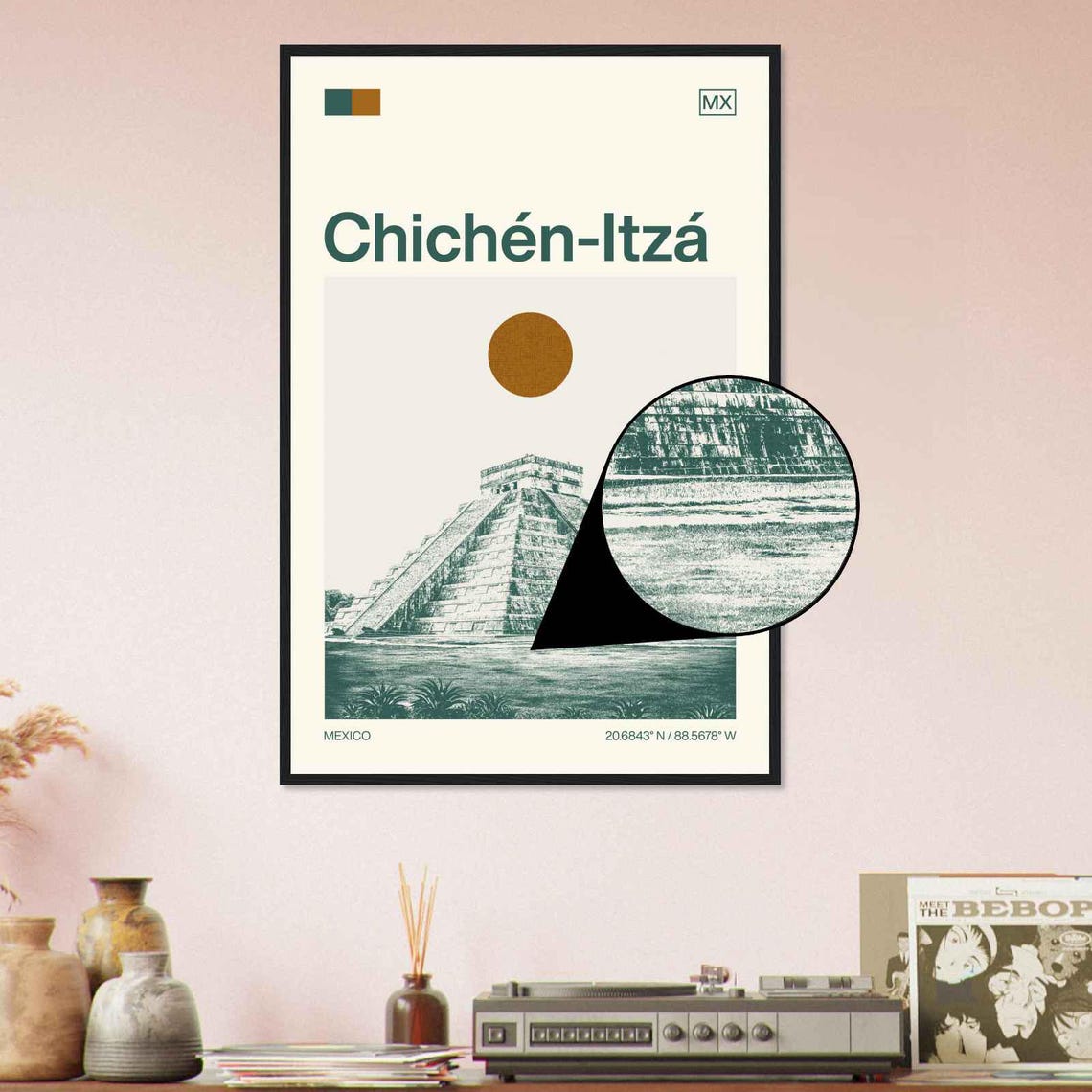 Chichen Itza Mexico El Castillo Pyramid Ruins Minimalist Travel Poster - Image 4