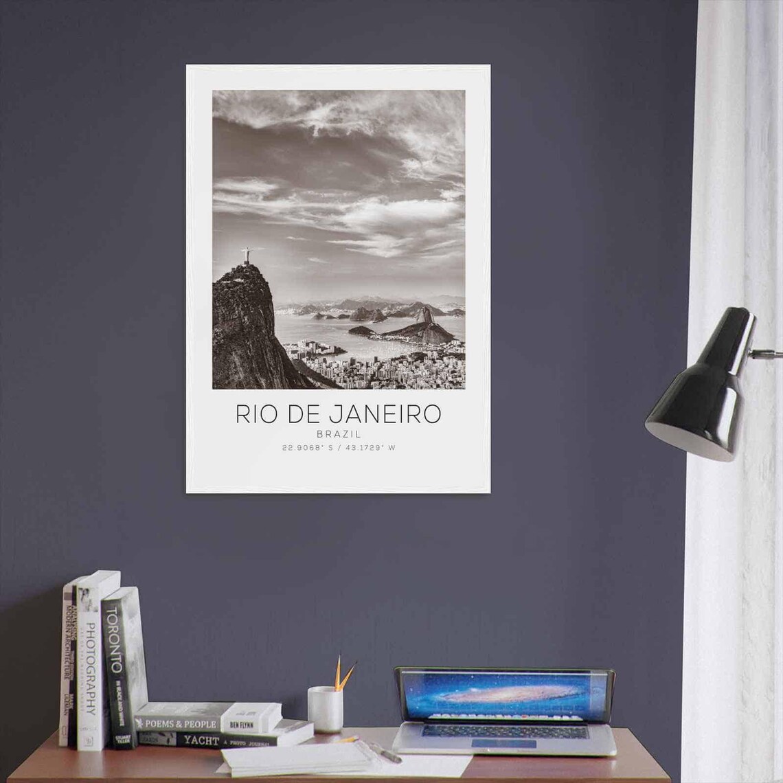 Rio De Janeiro Brazil Travel Photo Poster Bw Rio De Janeiro Travel Print Minimalist Travel Poster Print - Image 3