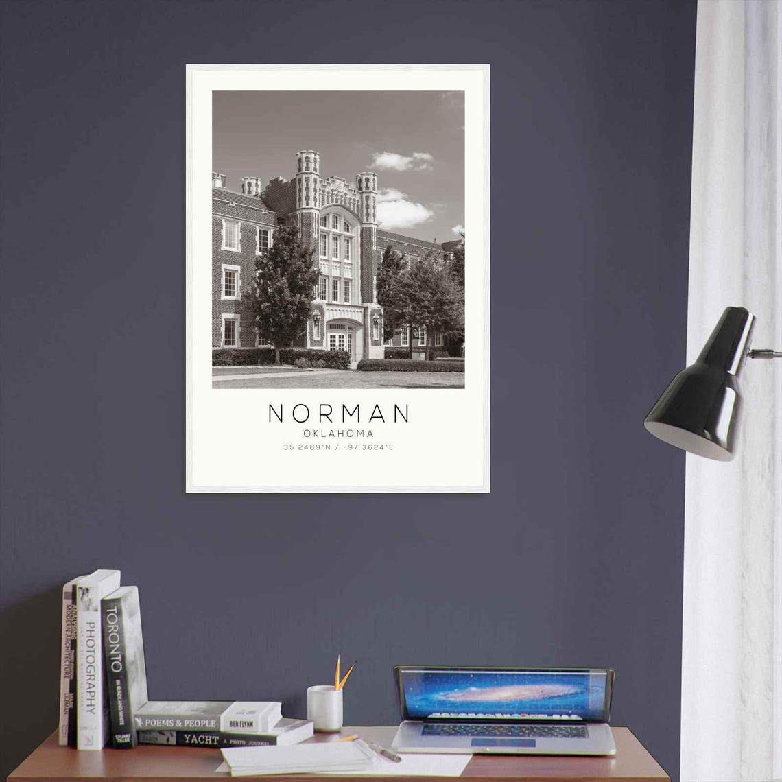 Norman Oklahoma Historic Campus Architecture Minimalist Travel Poster - Image 3