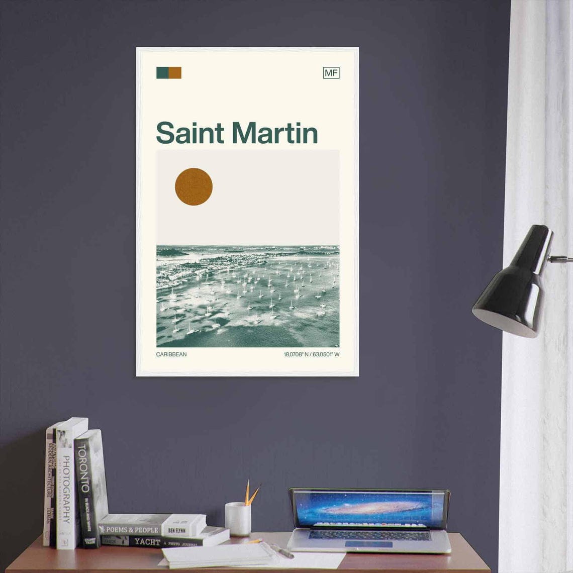 Saint Martin Caribbean Minimalist Monochrome Travel Photo Poster - Image 3